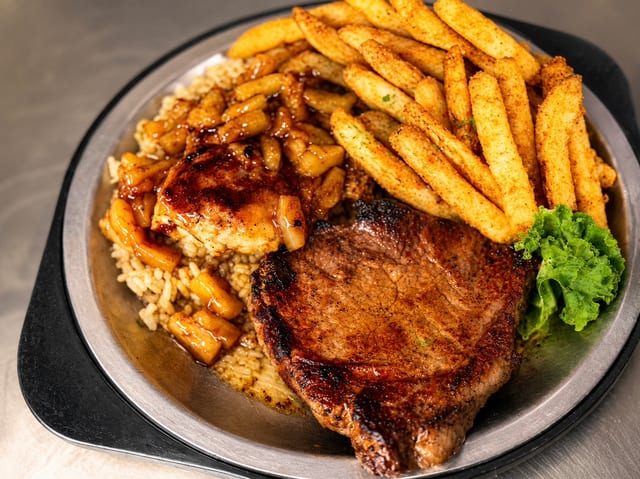8oz Sirloin & 6oz Chicken.