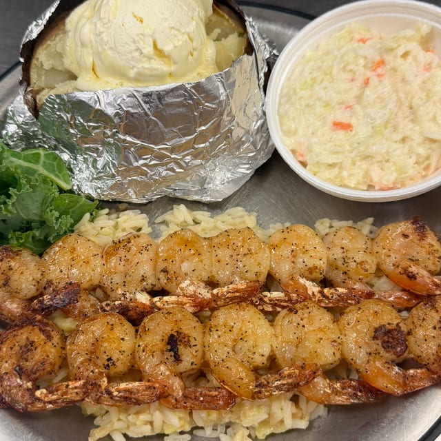 One Dozen Grilled Shrimp.