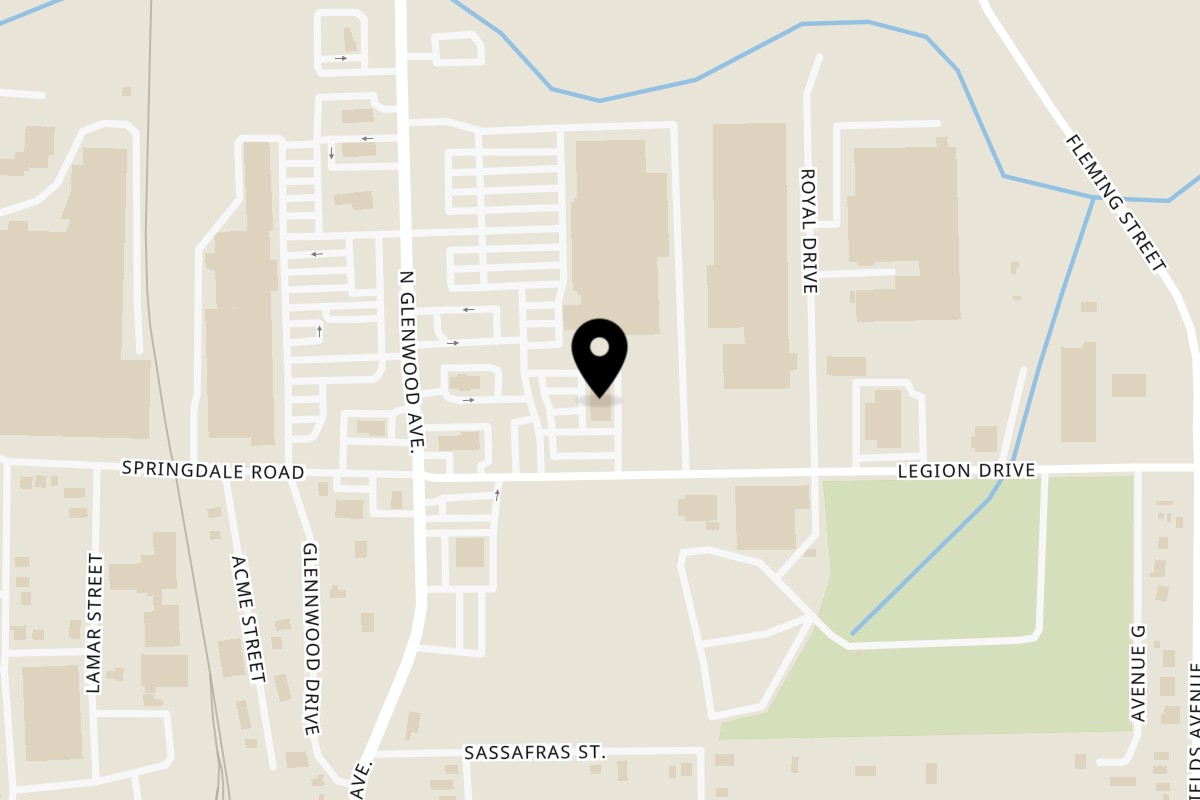 Map showing the location of Yellowstone Steak & Buffet on 501 Legion Dr in Dalton